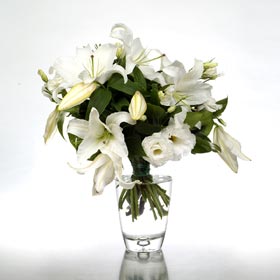 Classic White Vase of Flowers